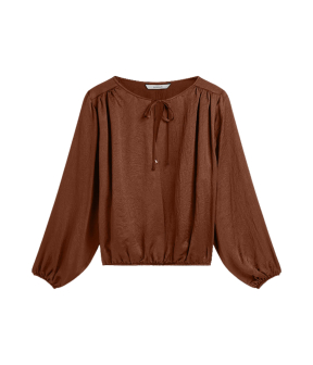 Summum Top Silky Casual Blouses Bruin 2s3552-12493