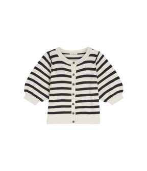 Summum Cardigan Striped Cotton Blend Knit  Off White 7s7990-70069