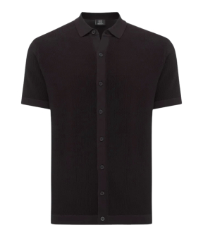 Genti Shirt 8 Buttons Ss Vesten Zwart K4125-1260