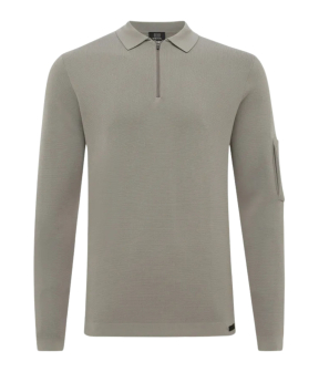 Genti Polo Zip Ls Polos Groen K4117-1258