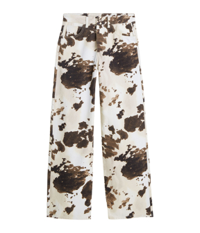 Summum Baggy Straight Pant Cow Printed Twill  Bruin 4s2956-12435