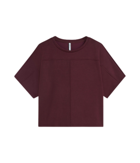 Summum Boxy Top Soft Scuba T-shirts Bordeaux 3s5335-30606