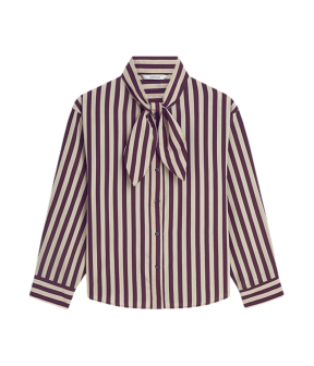 Summum Blouse Two Tone Stripe Blouses Bordeaux 2s3523-12490
