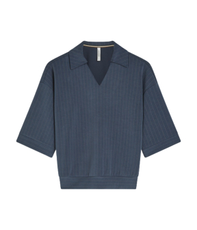 Summum Top Pinstripe Scuba  Donkerblauw 3s5253-30716
