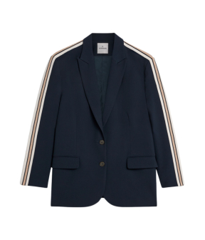 Summum Blazer With Tape Viscose Blend  Donkerblauw 1s1283-12364