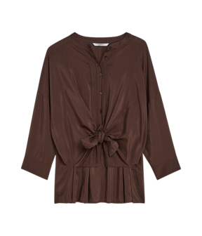 Summum Blouse Viscose Cotton Blouses Bruin 2s3403-12370