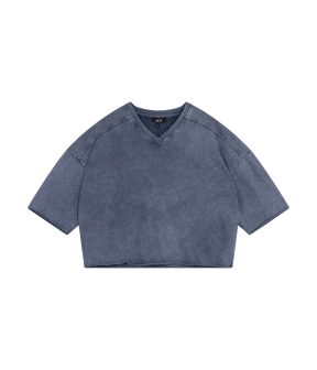 Alix The Label Ladies Knitted Cut Seam Sweat T-shirt T-shirts Donkerblauw 2606844797