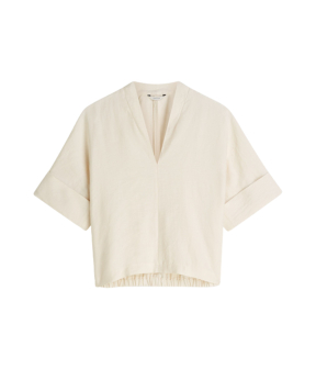 Summum Top Short Sleeves Modal Linen Blend  Ecru 2s3432-12372