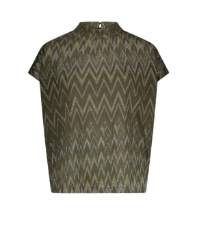 Summum Top Zig Zag Lurex Tops Khaki 3s5177-30718