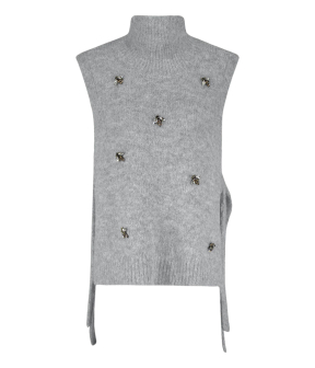 Summum Embellished Spencer Cozy Melange Knit Spencers Lichtgrijs 7s7929-7997