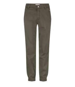 Summum Tapered Silk Stretch Sateen Chino Khaki 4s2859-12304