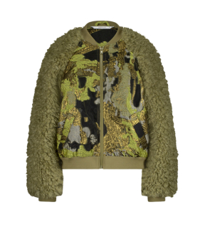 Summum Jacket Bomber Jacuard Teddy Mix Jackets Groen 1s1204-12298
