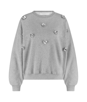 Nukus Beatriz Pullover Flower Sweaters Grijs Nkf03021