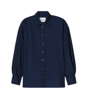 Closed Cape Shirt Blouses Donkerblauw C94619-24p-22