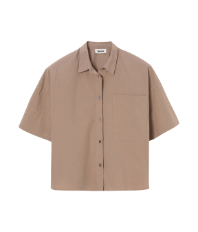 Zenggi Poplin Boxy Shirt Blouses Bruin X04-1031 631