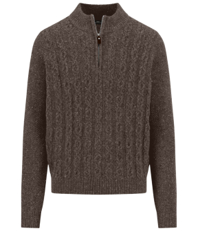 Fynch Hatton Zip Troyer  Donkerbruin 1510360