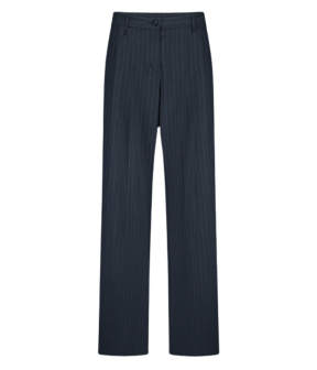 Summum Trousers Wide Leg Pinstripe Pantalons Donkerblauw 4s2905-12258