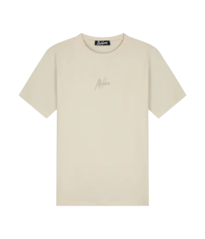 Malelions Striped Signature T-shirt T-shirts Beige Mm1-ss25-07