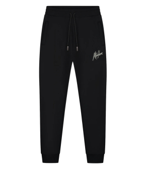 Malelions Striped Signature Sweatpants Joggings Broeken Zwart Mm1-ss25-09
