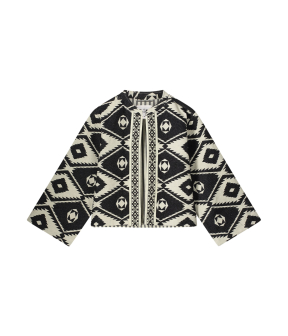 Summum Short Round Neck Jacket Geo Aztek  Zwart 1s1176-12206