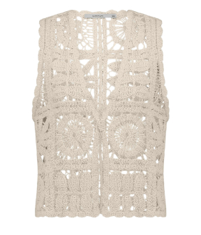 Summum Gilet Flower Crochet Knit Gilets Beige 7s7921-70021