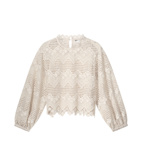 Summum Longsleeve Top Lace  Beige 2s3220-12182