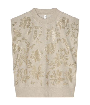 Summum Sleeveless Embellished Sweatshirt  Beige 3s5108-30656