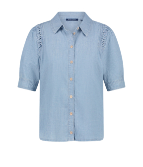 Summum Denim Blouse Light Cotton  Blauw 2s3274-5159