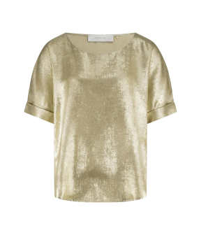 Nukus Irene Top Shiny T-shirts Goud Nkf01024