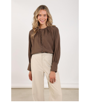 Nukus Sterre Blouse Blouses Bruin Nkf02014