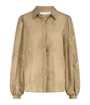 Nukus Jolies Blouse Embroidery Blouses Camel Nkf02038