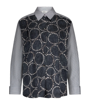 Summum Blouse All Over Print Blouses Donkerblauw 2s3329-12263