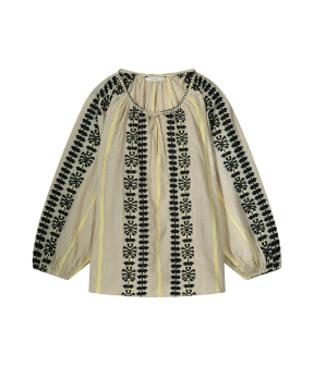 Summum Longsleeve Top Momosa Stripe  Beige 2s3257-12186