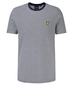 Lyle&scott Linen Blend Breton Stripe T-shirts Donkerblauw Ts2232v