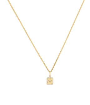 Vedder & Vedder  Kettingen Goud Tiny Pavé Tag N