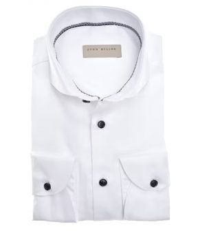 Tailored fit lange mouw overhemden wit