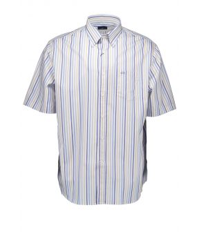 Cotton Twill Korte Mouw Overhemden Blauw 24413400