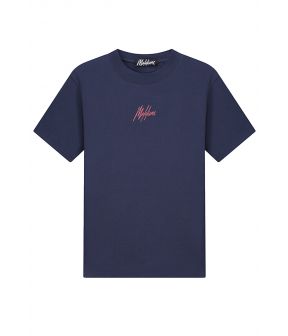 Striped signature t-shirts donkerblauw