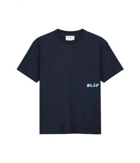 Watercolor logo slub t-shirts donkerblauw
