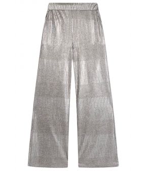 Wide leg pantalons zilver