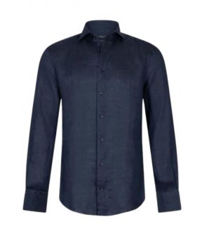 Firento Lange Mouw Overhemden Donkerblauw 110241021
