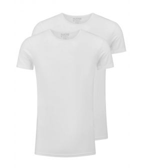 T-shirts Wit 6500 Stretch 2-pack O-neck White
