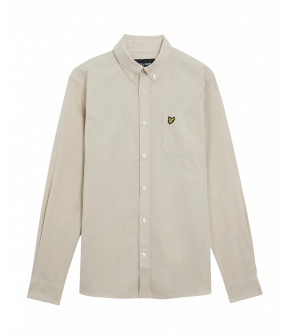 Cotton linen button down shirt lange mouw overhemden beige