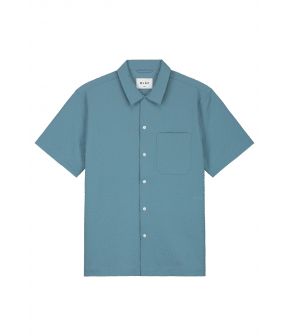 Seersucker Korte Mouw Overhemden Blauw M170303