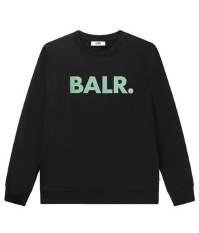 Brand straight crewneck sweaters zwart