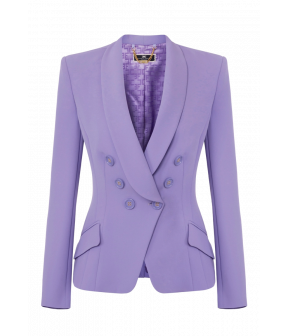 Crêpe double-breasted blazers paars
