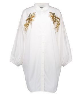 Frilled blouse jurken wit