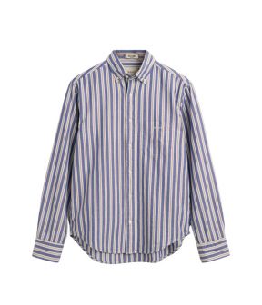 Reg Oxford Lange Mouw Overhemden Blauw Reg Oxford Stripe Shirt