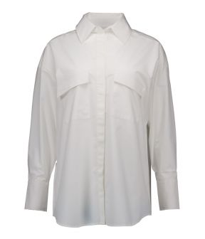 Slanted pckts blouses wit