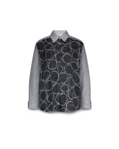 Summum Blouse All Over Print Blouses Donkerblauw 2s3329-12263